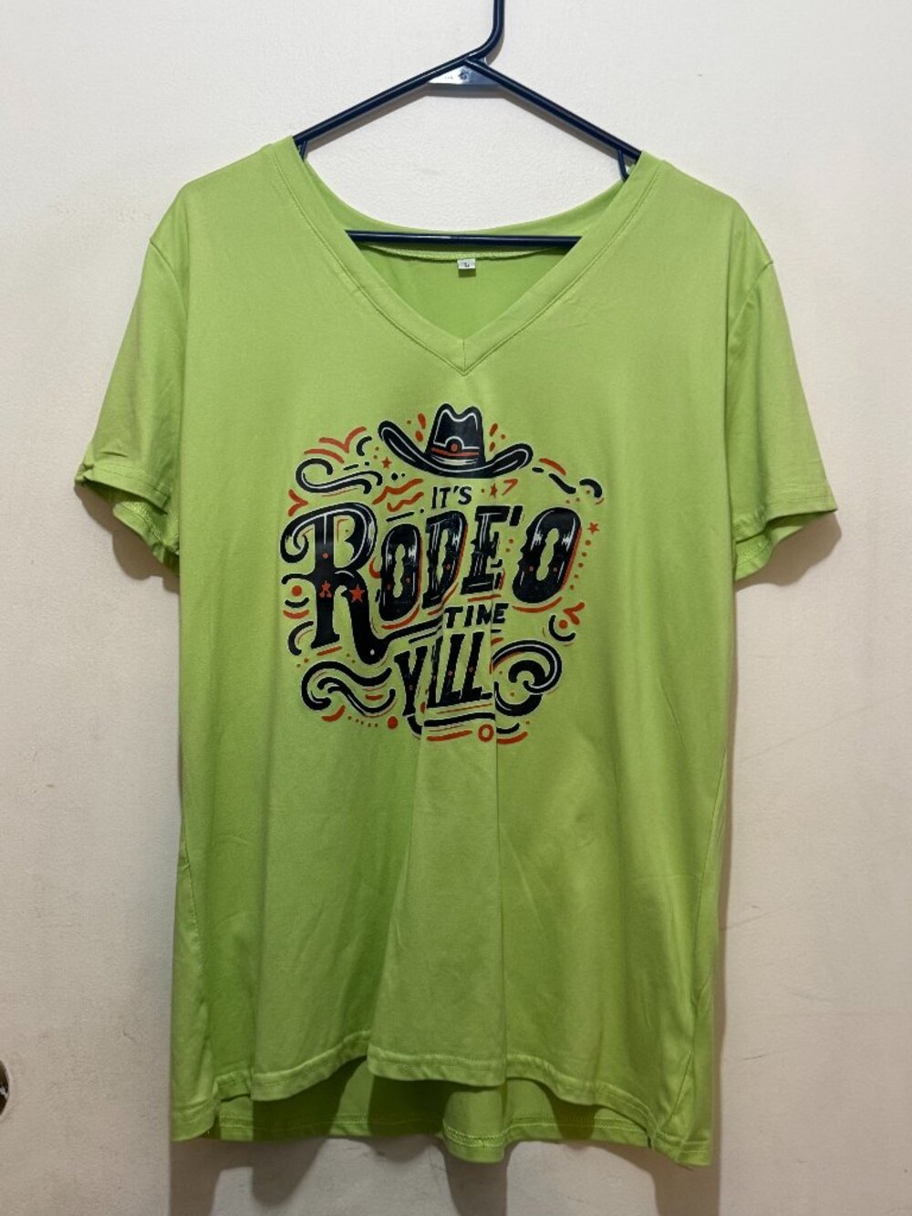 Green "It's Rodeo Time Y'all" T-shirt Size L